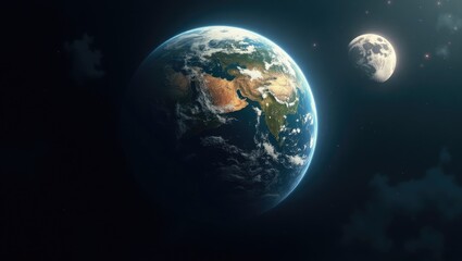 earth and moon