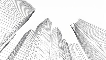 Fototapeta premium Abstract Architecture of modern and classical buildings