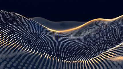 Abstract Digital Wave Form with Illuminated Dots