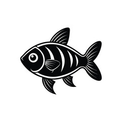 Naklejka premium Minimal cartoon fish icon vector illustration