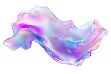 Abstract iridescent blob, flowing shapes, vibrant colors
