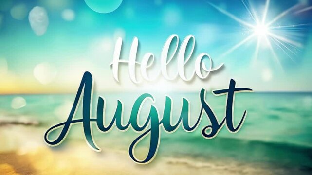 August Hand drawn lettering month name. Handwritten month August for calendar, monthly logo, bullet journal or monthly organizer. illustration