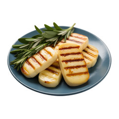 Grilled Halloumi Cheese with Rosemary Garnish