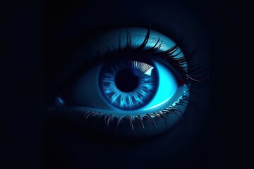 Fototapeta premium A close up of a blue eye with lashes