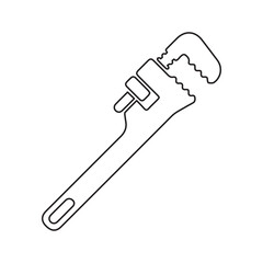 monkey wrench line icon