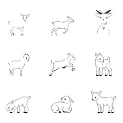Group goat vector design