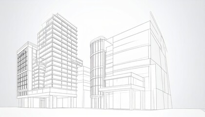 Obraz premium Abstract Architecture of modern and classical buildings