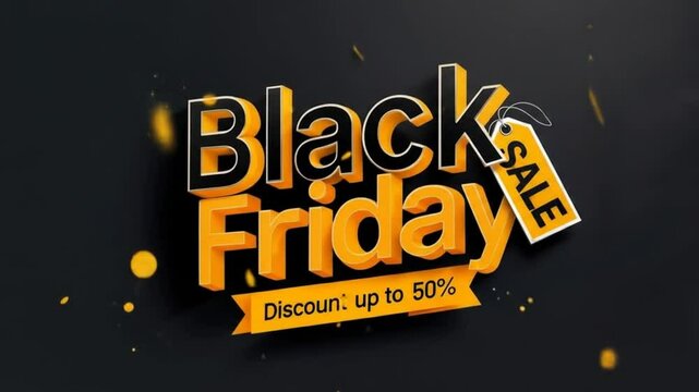 Dynamic Black Friday Sale Animated Promo with Discount Offer up to 50%