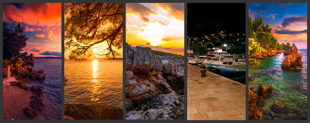 wonderful croatian collage, popular croatian places - Kamenjak, Brela, Dubrovnik, Dalmatia, Croatia, Europe...exclusive - this image is sold only on Adobe Stock