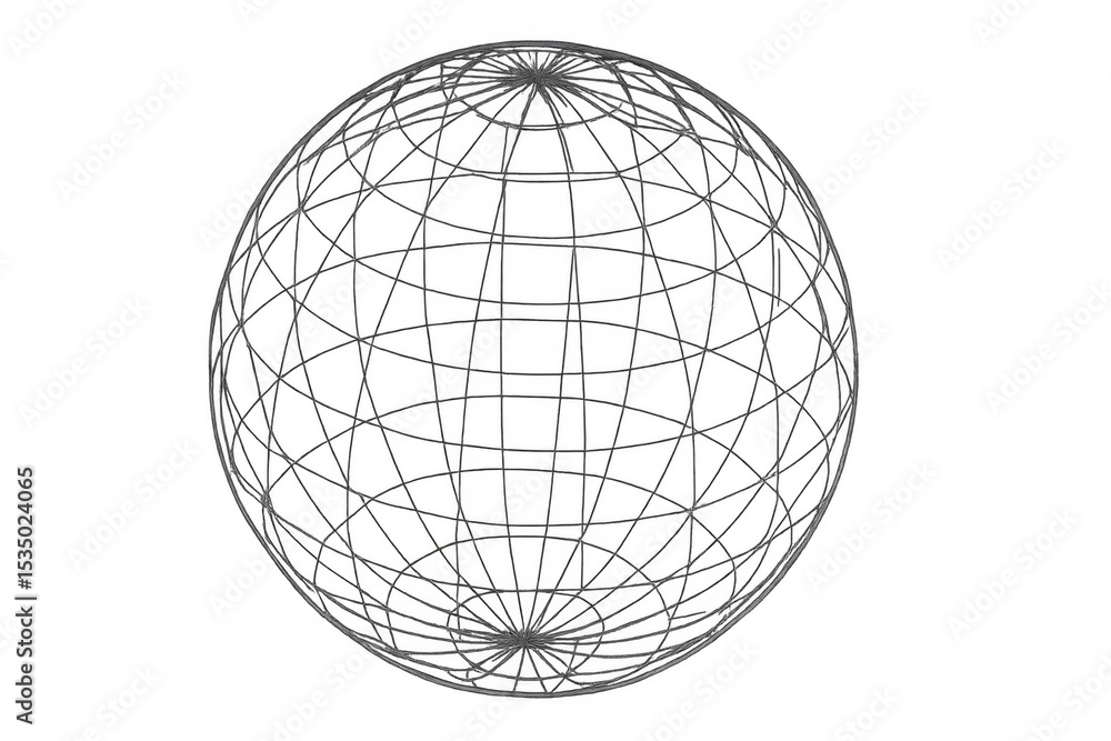 Poster global wireframe sphere spinning, representing worldwide digital connectivity and interconnected net