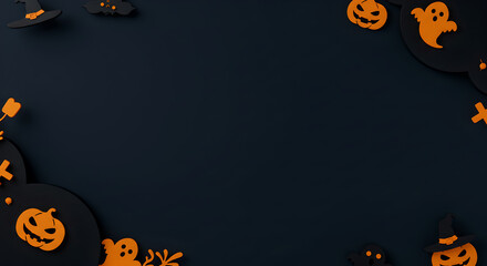Spooky Halloween Papercraft Dark and Festive Background Design