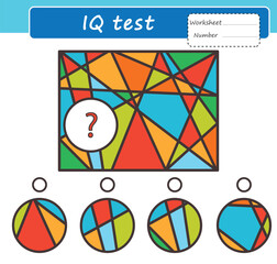 Educational logic puzzle game for children. Find what is hidden behind the element. IQ test. An activity for preschool children and toddlers. Worksheet