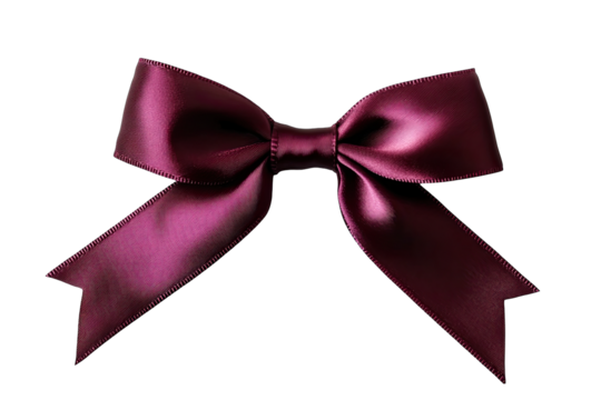 Elegant maroon satin ribbon bow (1)