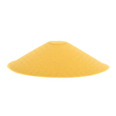 Polenta Grain: Close-Up Texture and Color of Fine Cornmeal on transparent background