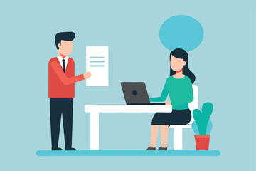 Business Connection Concept – Puzzle People in Suits Talking, Flat Design Vector Illustration