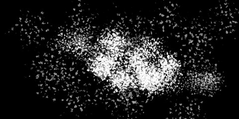 Snowflakes on dark background. white icy snowflakes isolated on black background, natural background. white crystalline powder on a black background. sugar dust. texture, pattern and clipping.