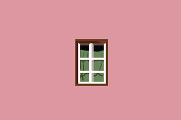 window A room with pink walls