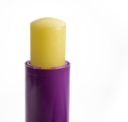 Protective lip balm stick isolated on white background