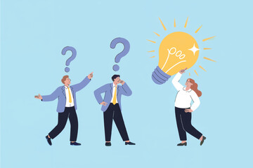 Business people brainstorming ideas vector cartoon illustration isolated on transparent background