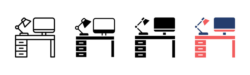 Desk Lamp icon sheet multiple style collection
