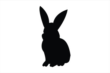 black rabbit vector illustration