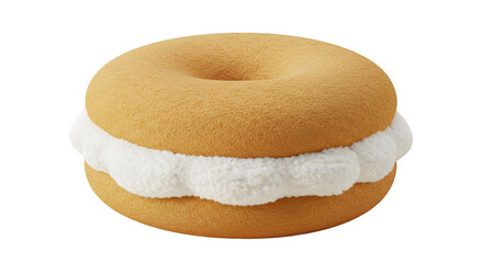 Cream Filled Ring Pastry: Delicious Bakery Treat Photo on transparent background