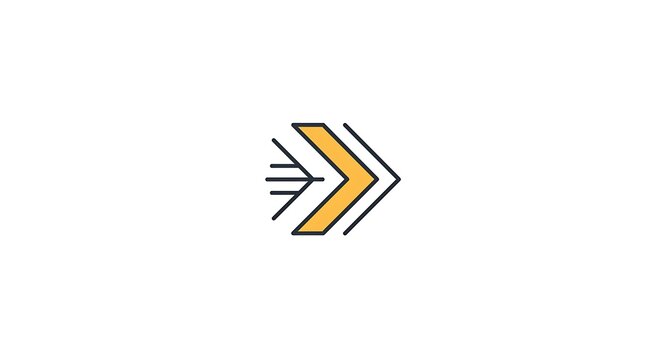 Modern Arrow Icon: Gold & Blue Minimalist Design