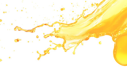 Yellow Liquid Splash on White