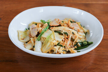 stir fried vegetable in oyster sauce or vegetable salad or sukiyaki