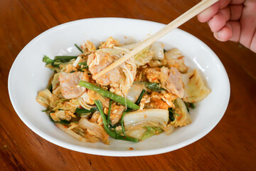 stir fried vegetable in oyster sauce or vegetable salad or sukiyaki