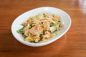 stir fried vegetable in oyster sauce or vegetable salad or sukiyaki