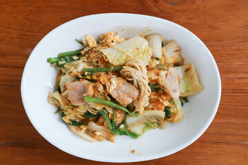 stir fried vegetable in oyster sauce or vegetable salad or sukiyaki