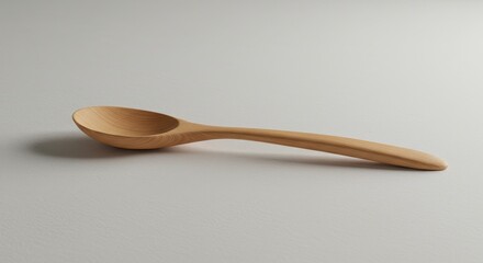 Wooden spoon lying flat on a light surface