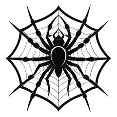 Fototapeta premium Digital Illustration of Four Distinct Spider Webs with Colorful Design Elements