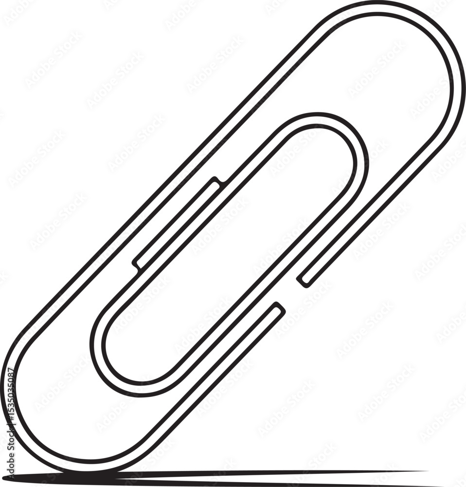 Poster simple paperclip line art isolated on transparent background