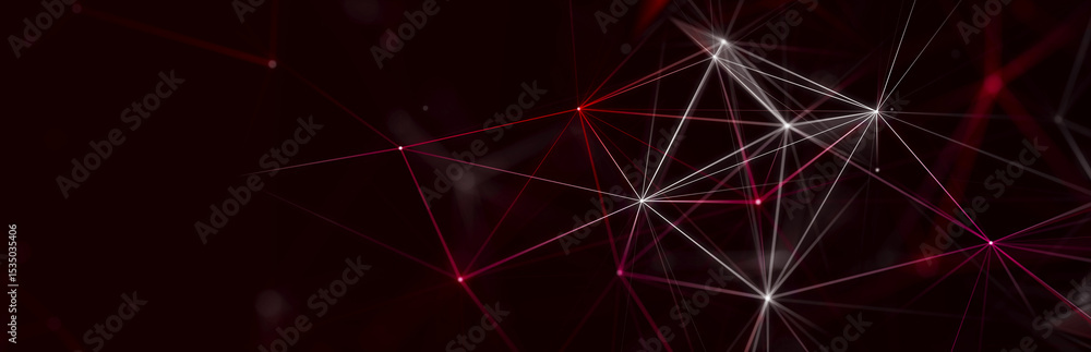 Poster polygonal background with dots and lines. network connection structure. science and technology. 3d