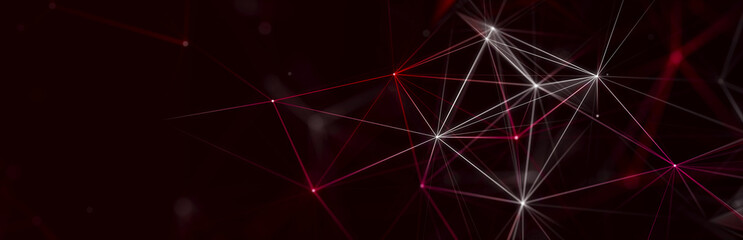 Polygonal background with dots and lines. Network connection structure. Science and technology. 3d