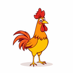 cute cock isolated on white