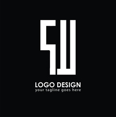 QU QU Logo Design, Creative Minimal Letter QU QU Monogram