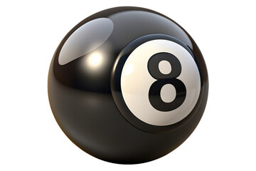 Shiny Black Eight Ball 3 D Render Icon billiard ball