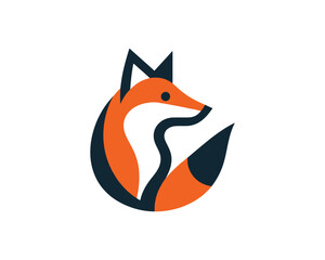 Obraz premium Fox color logo vector with bold design