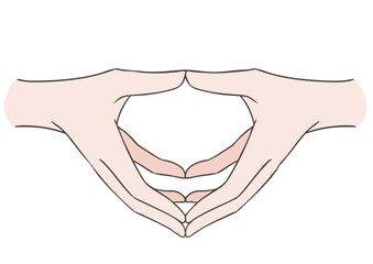ハーキニー・ムドラのポーズのイラスト