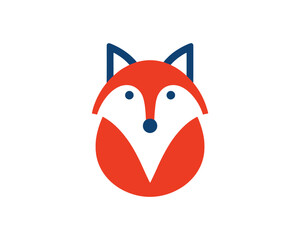 Obraz premium Fox vector logo icon with bright colors