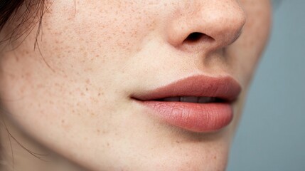 Fototapeta premium 肌のトラブル 日本人女性 クローズアップ（スキンケア シミ 二キビ 赤み たるみ ゆるみ ） 