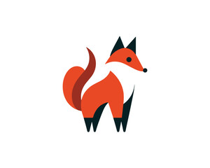 Obraz premium Fox logo vector icon with vibrant accents