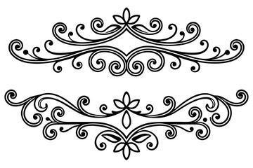 Graceful Scroll Divider with Vintage Decorative Touch