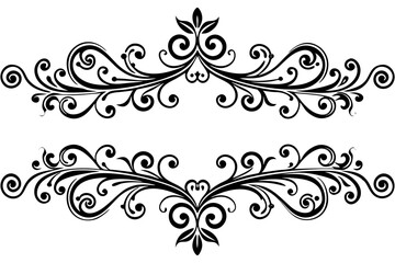 Stylized Vintage Divider for Decorative Art Elements