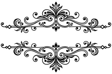Curved Divider Line with Classic Scroll Ornamentation
