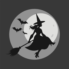 Cute Cartoon Red Headed Witch Illustration for Halloween or Fantasy Designs