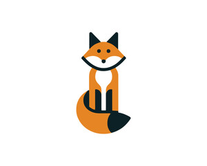Obraz premium Fox logo icon in bright vector colors